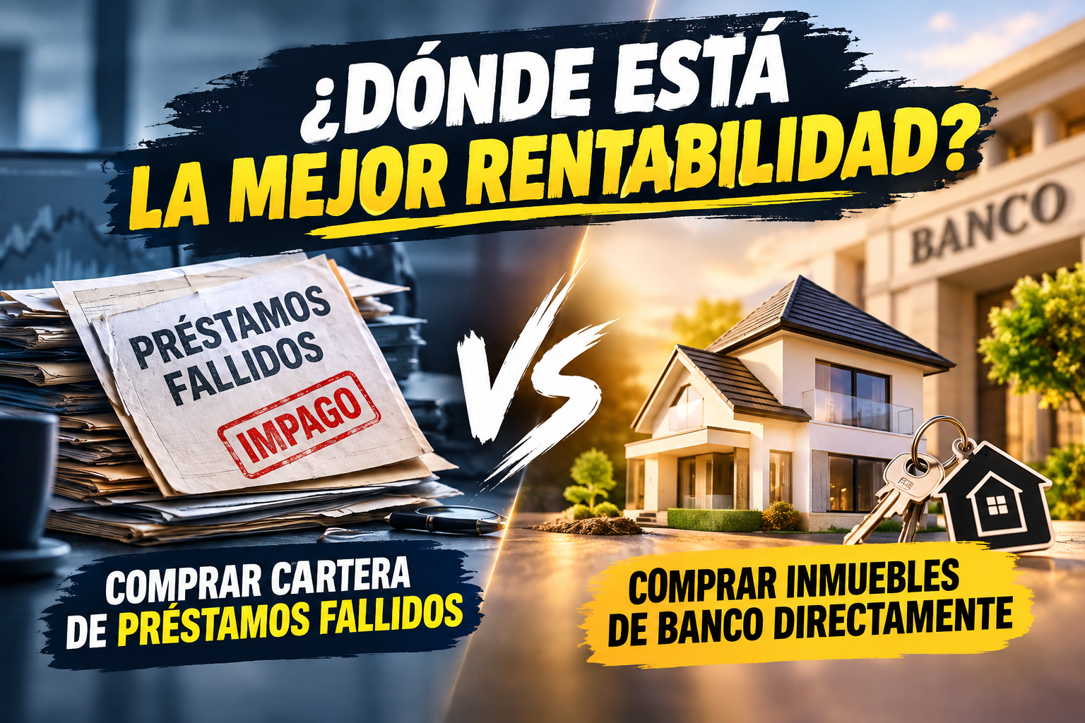 Rentabilidad comprar cartera de prestamos fallidos vs comprar inmuebles de banco directamente
